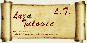 Laza Tulović vizit kartica